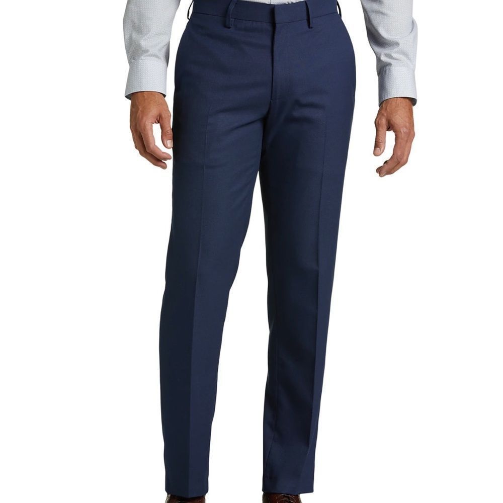 H&M Men's Navy Blue Suit Pants Dress Trousers Flat Front Formal Size 33R